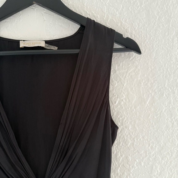 Ramy Brook New York Black Plunging Neck Line Tank - Picture 2 of 3